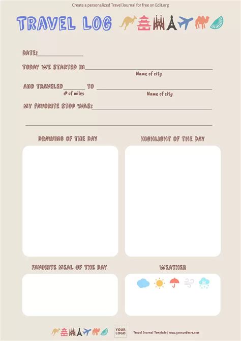 Travel Diary Template