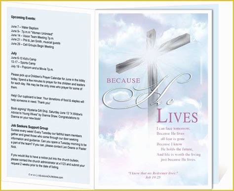 Tri-Fold Church Bulletin Template Example 1