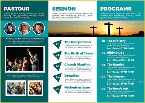 Tri-Fold Church Bulletin Template Example 3