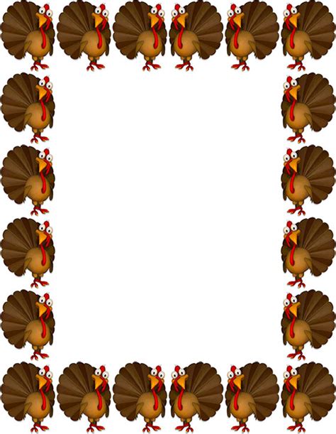 Turkey border for Thanksgiving