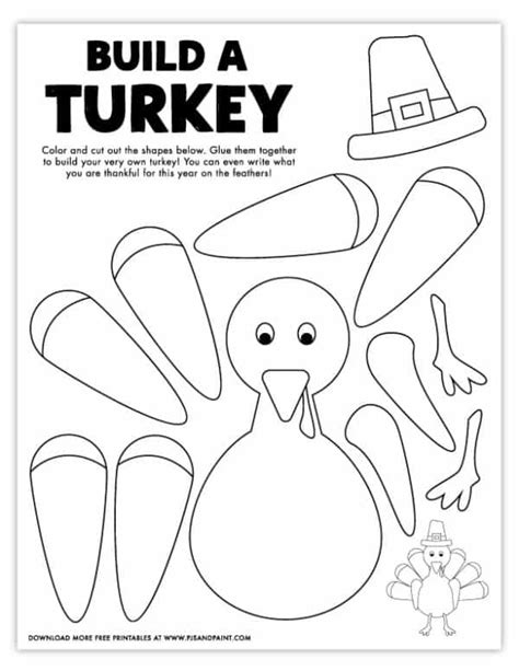 Turkey template activities for kids