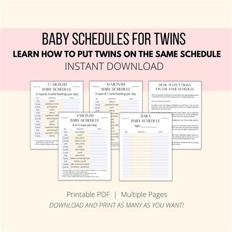 Twins Printable Schedule Example