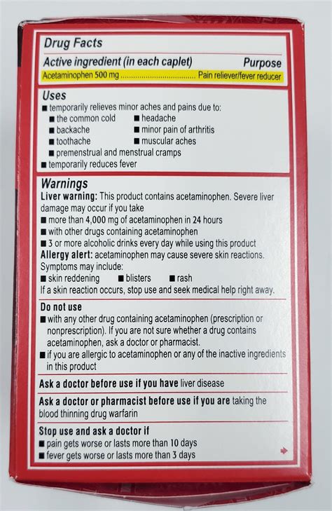 Tylenol Ingredients