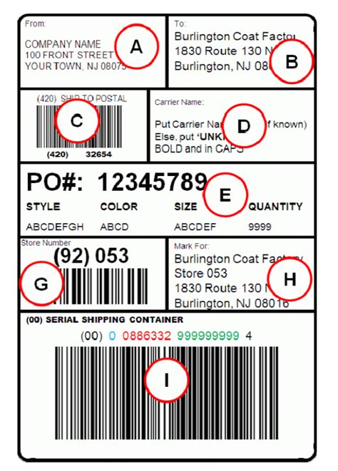 UCC 128 Label Template Design Example 3