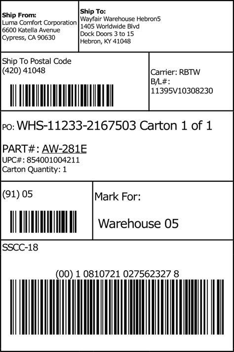 UCC 128 Label Template Design