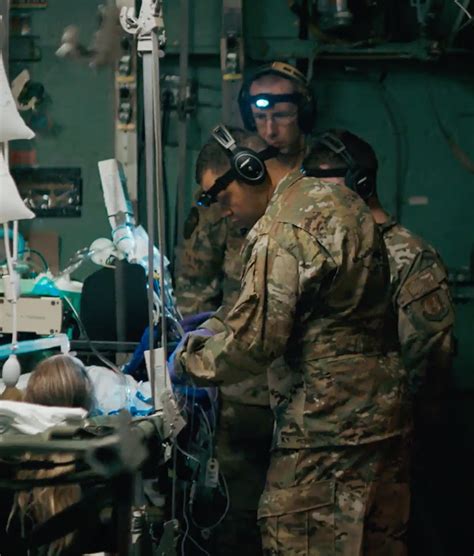 US Air Force Nurse providing care