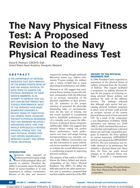 US Navy OCS Physical Readiness Test