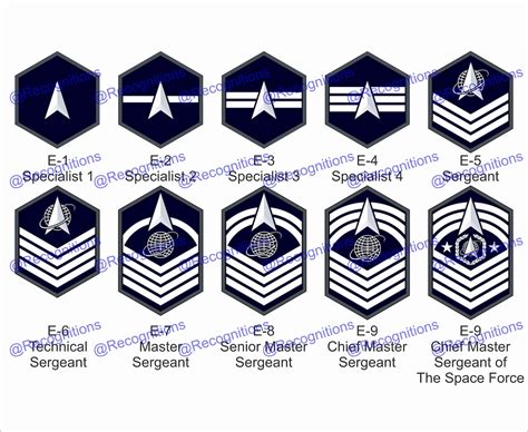 US Space Force Enlisted Rank Insignia