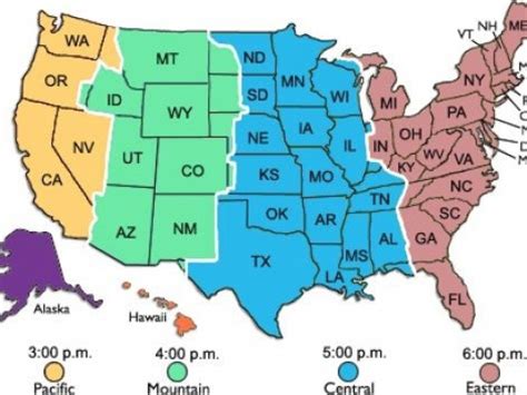 US Time Zone Map