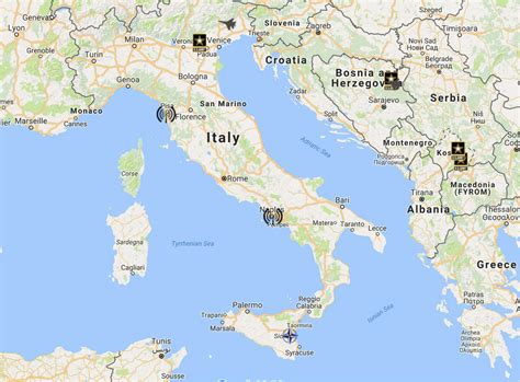 US Military Bases in Italy Map