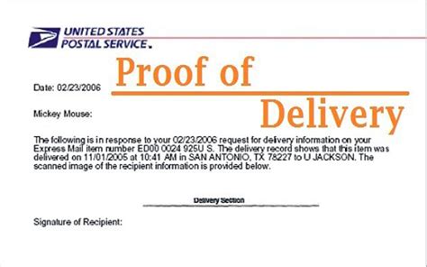 USPS Delivery Confirmation