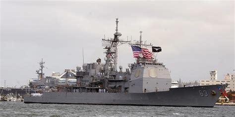 USS Cowpens undergoing upgrades