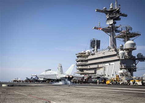 The flight deck of the USS George H.W. Bush