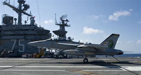 EA-6B Prowler aircraft taking off from USS Harry S. Truman