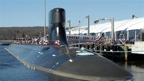 USS Jimmy Carter submarine in the ocean