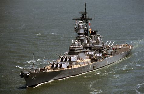 USS Missouri in battle-ready mode