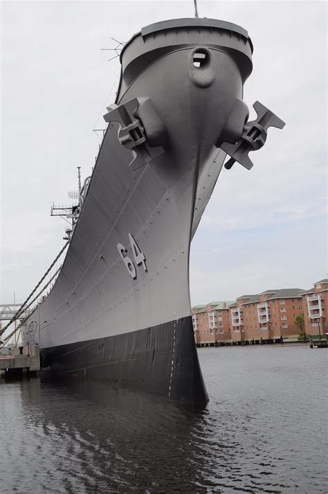 USS Wisconsin's bow