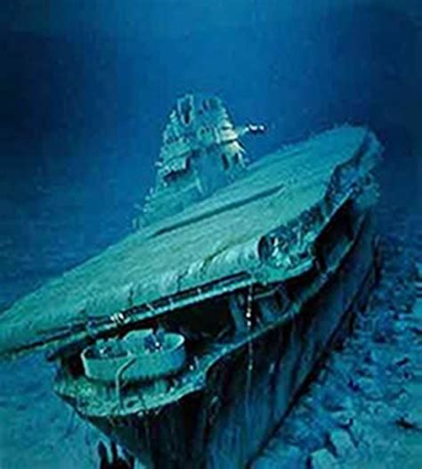 Photograph of the USS Yorktown's wreckage