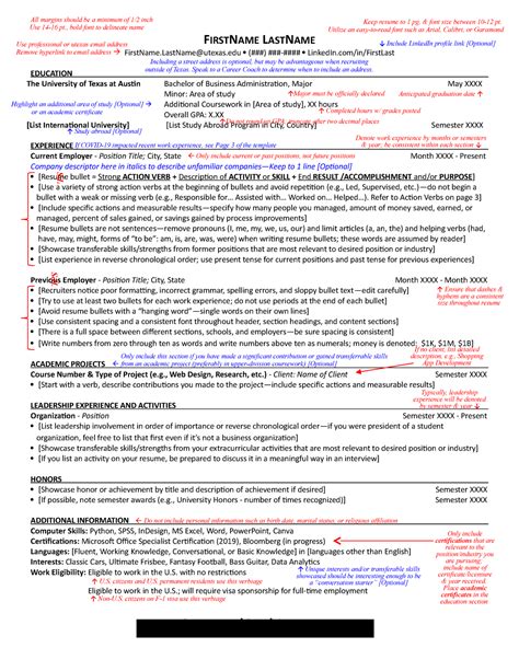 UT McCombs Resume Example 10