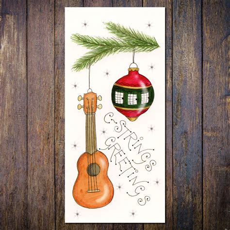 Ukulele-Themed Christmas Card