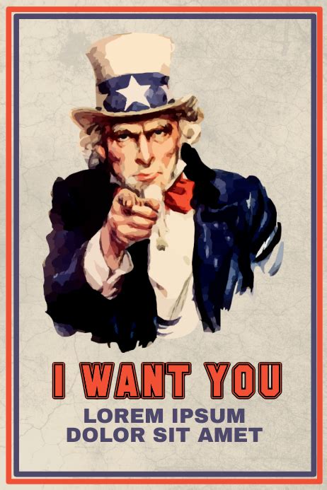 Uncle Sam Poster Template Customization