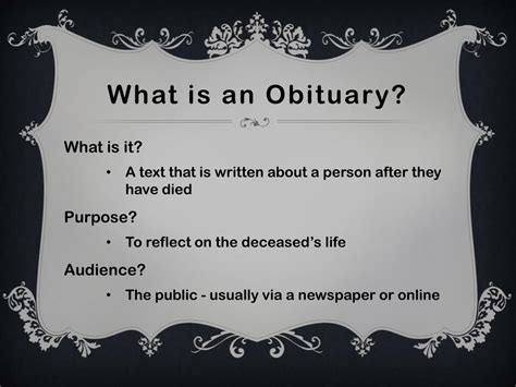 Understanding the Purpose of an Obituary