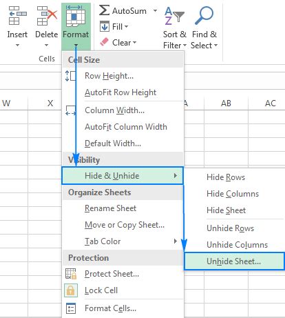 Unhide Worksheet Option