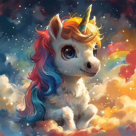 A unicorn in a whimsical setting