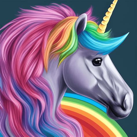 A unicorn with a rainbow-colored mane