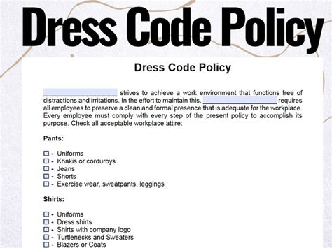 Uniform Wear Policies