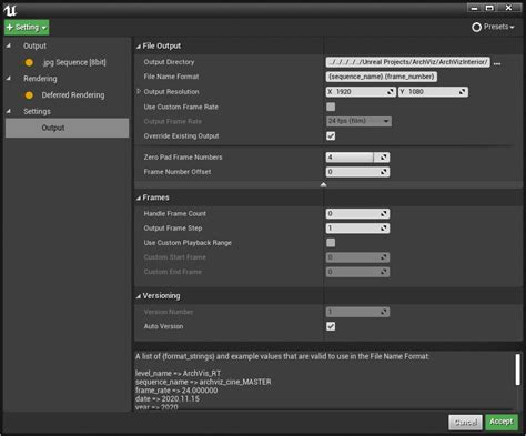 Unreal Engine Rendering Settings