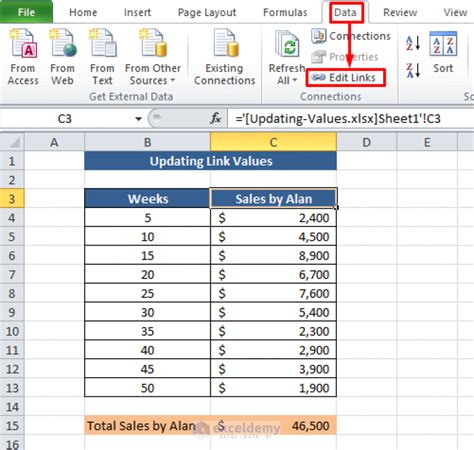 Update Links In Excel