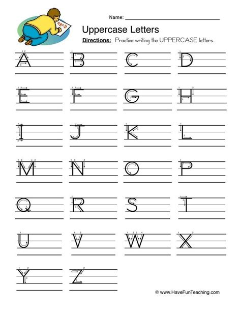 Uppercase Alphabet Worksheets for Handwriting Practice