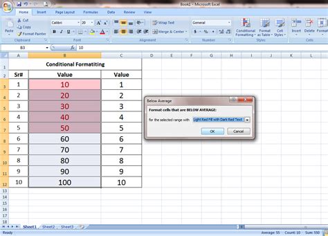 Use Conditional Formatting to Calculate Averages