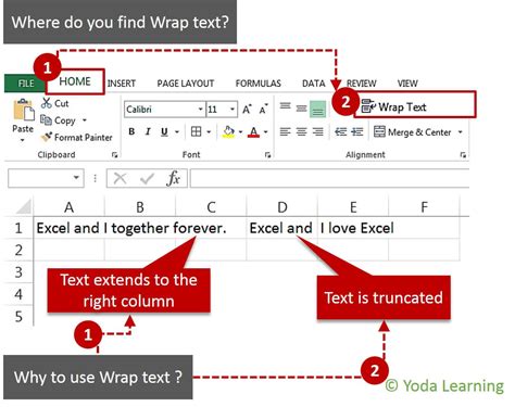 Use wrap text in Excel example