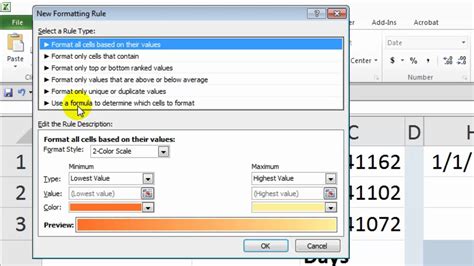 Using Conditional Formatting To Highlight Date Differences