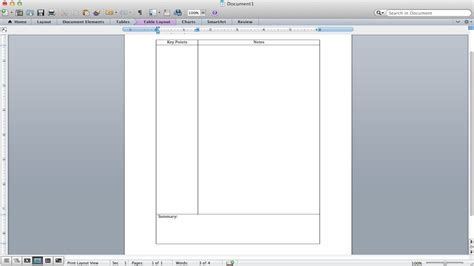 Using Cornell Notes Template in Microsoft Word