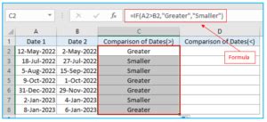 Using Formulas To Compare Dates