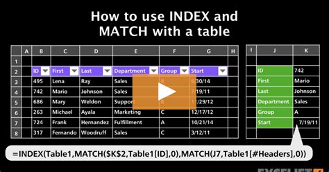 Using Index and Match