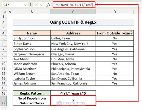 Using Regexmatch with COUNTIF in Google Sheets