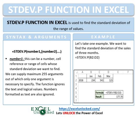 Using STDEV.P Function