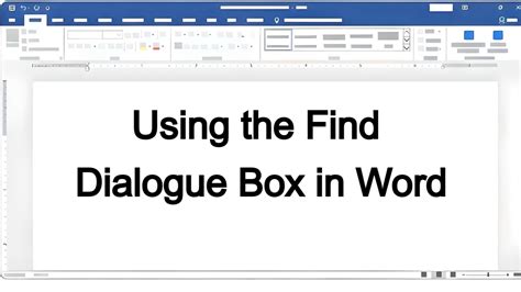 Using The Find Dialog Box