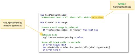 VBA Commenting Importance