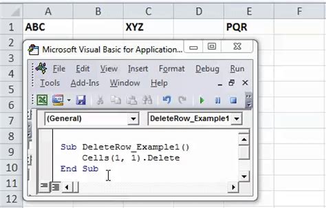 VBA Delete Rows Example