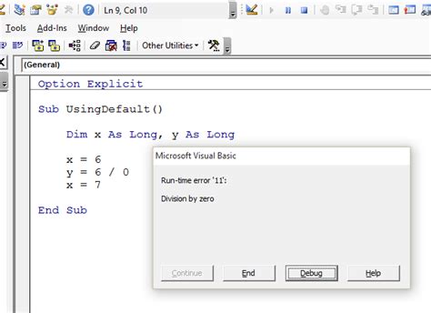 VBA Error Handling Strategies