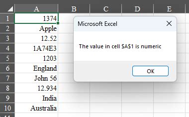 VBA ISNUMBER Function Example 4