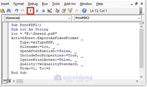 VBA Print to PDF Methods