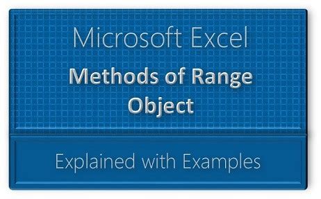 VBA Range Object Methods