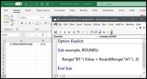 The VBA Round function example