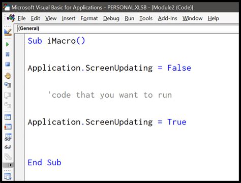 VBA Screen Updating Off Simplifies Code